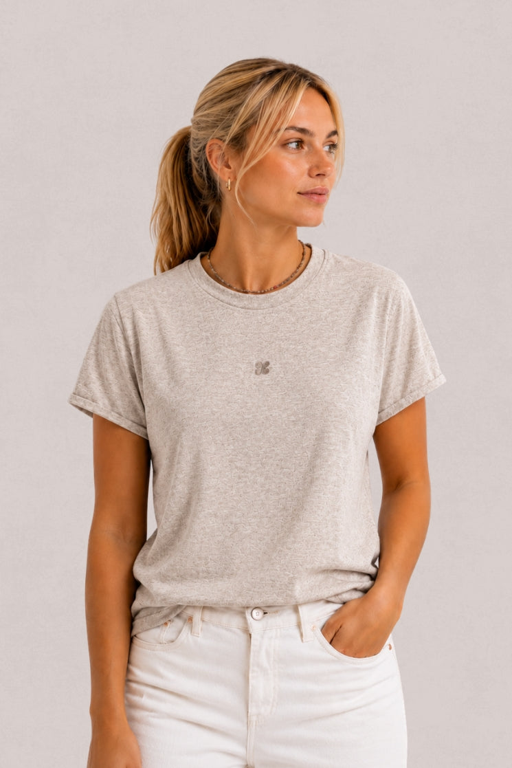 Camiseta algodón Dune beige